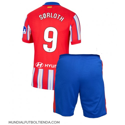 Camiseta Atletico Madrid Alexander Sorloth #9 Primera Equipación Replica 2024-25 para niños mangas cortas (+ Pantalones cortos)